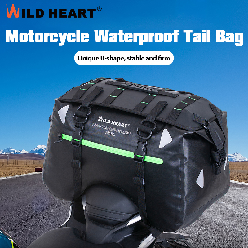 Motorcycle Gear Warehouse - กระเป๋าท้ายมอเตอร์ไซค์กันน้ำ 50L 70L PVC กระเป๋าเดินทาง กระเป๋าเก็บของรูปตัว