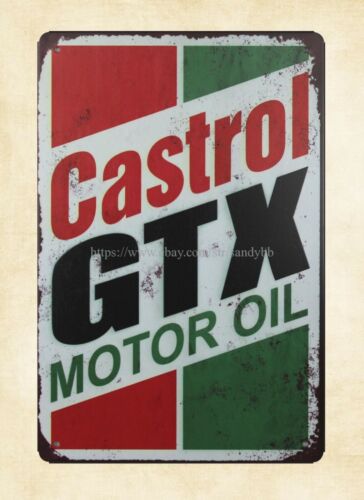 Castrol Oil Gtx - ป้ายโลหะลายจำลองสวน Castrol Gtx Motor Oil