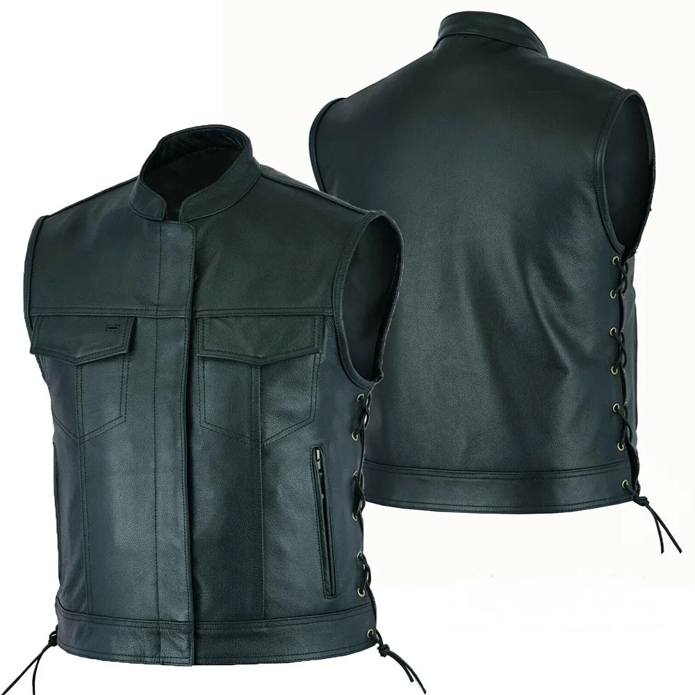 Motorcycle Gear Vest - เสื้อกั๊กหนัง Punk แฟชั่น Casual Coat รถจักรยานยนต์เสื้อกั๊กผู้ชายเสื้อกั๊ก