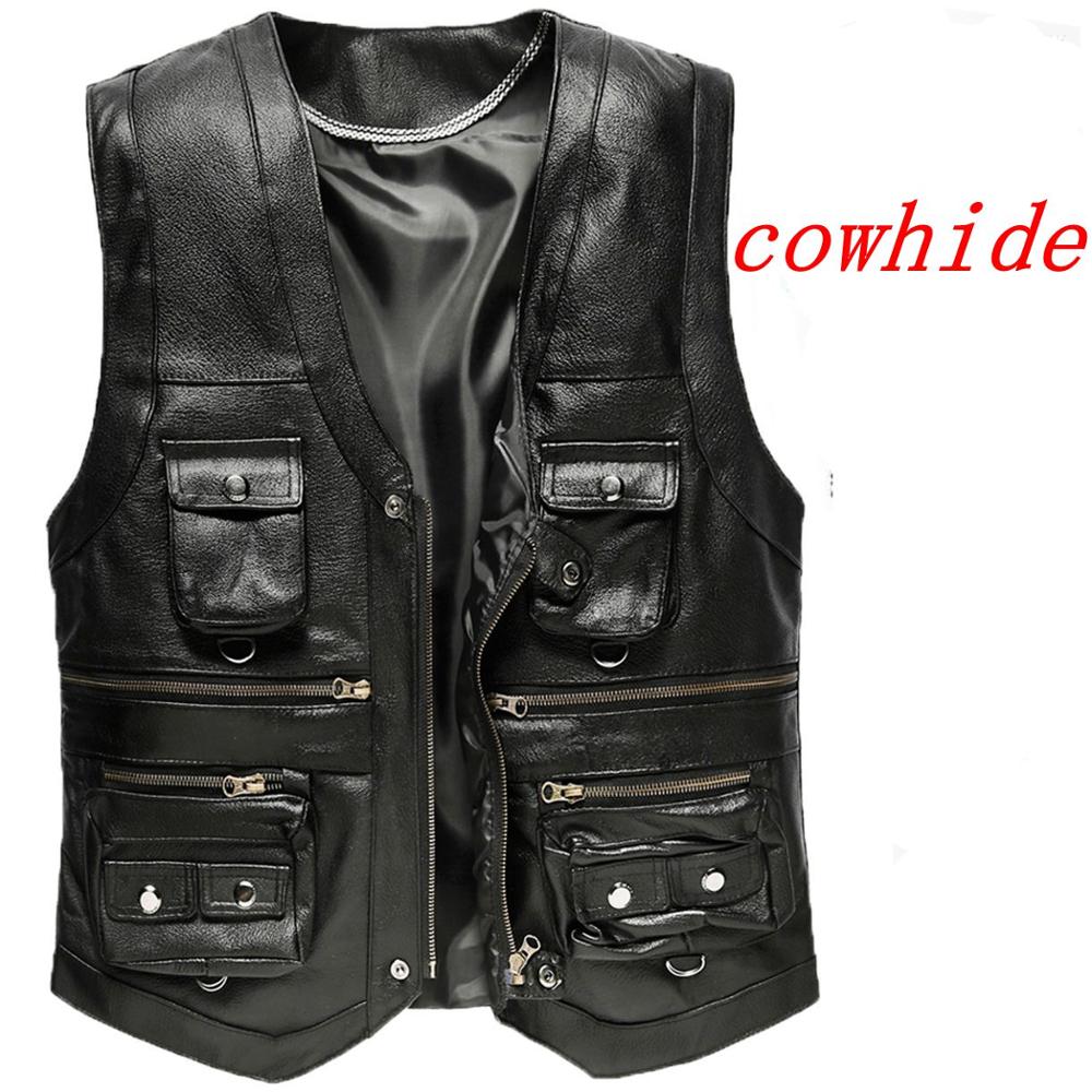 เสื้อกั๊กหนังแท้สำหรับผู้ชาย,  - Motorcycle Gear Vest บทวิจารณ์และราคา