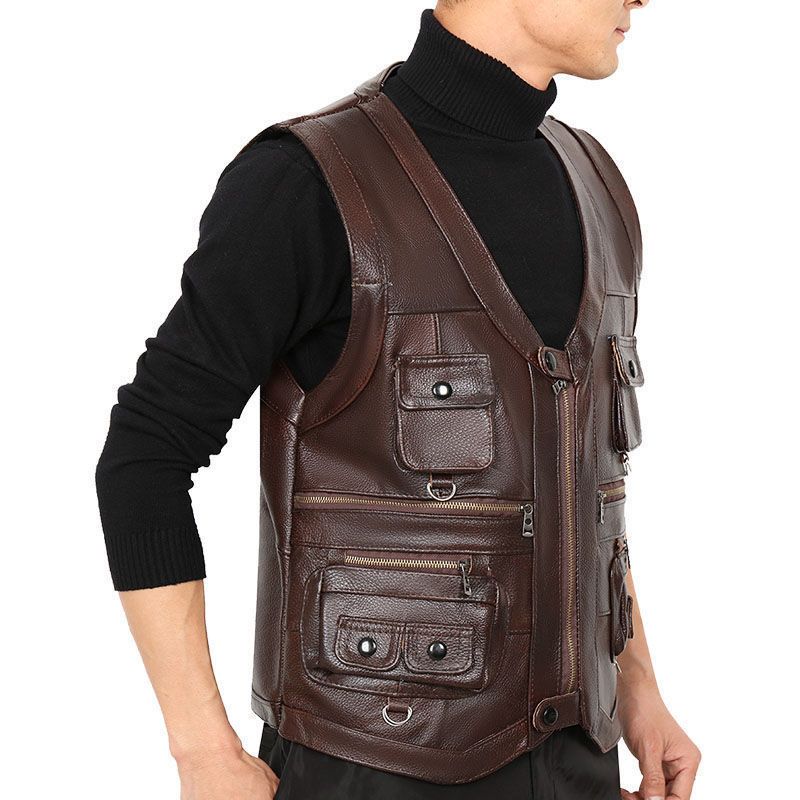 เสื้อกั๊กหนังวัวแท้ เสื้อกั๊กห - Motorcycle Gear Vest บทวิจารณ์และราคา