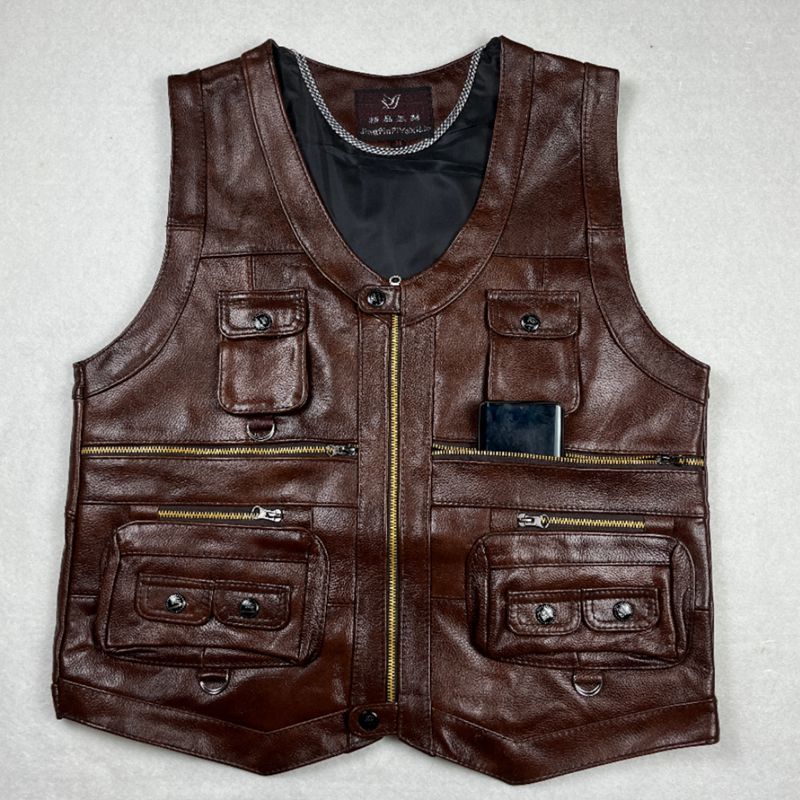 เสื้อกั๊กหนังวัวแท้ เสื้อกั๊กห - Motorcycle Gear Vest บทวิจารณ์และราคา