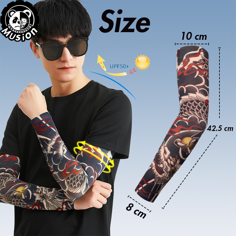 Musion ใหม่ไม่มีรอยต่อแขนสักป้ - Motorcycle Gear Sleeve บทวิจารณ์และราคา