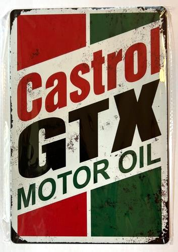 ป้ายโลหะลายวินเทจของน้ำมันเครื - Castrol Oil Gtx บทวิจารณ์และราคา